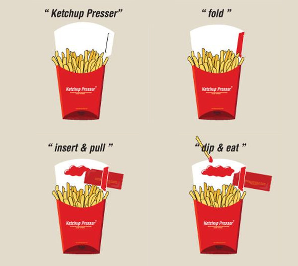 [包裝設計]薯條盒新包裝「ketchup Presser」