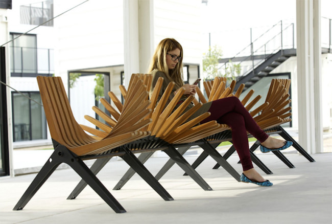 [家具設計]骨牌公共椅「Boomerang Bench」