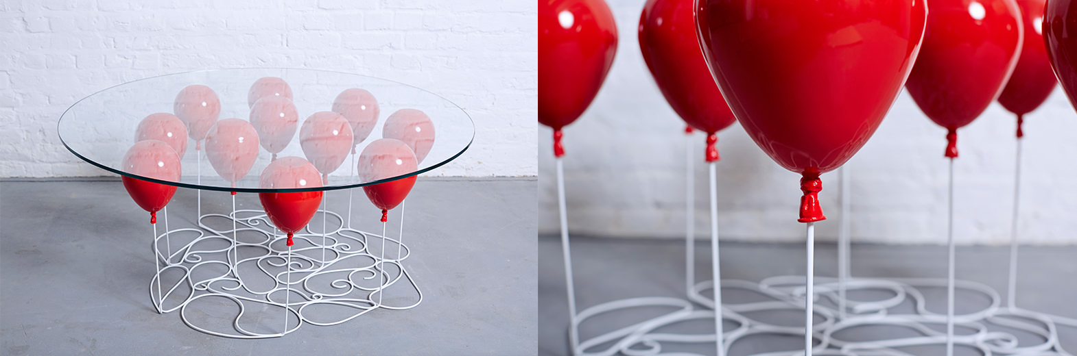 [家具設計]氣球玻璃桌