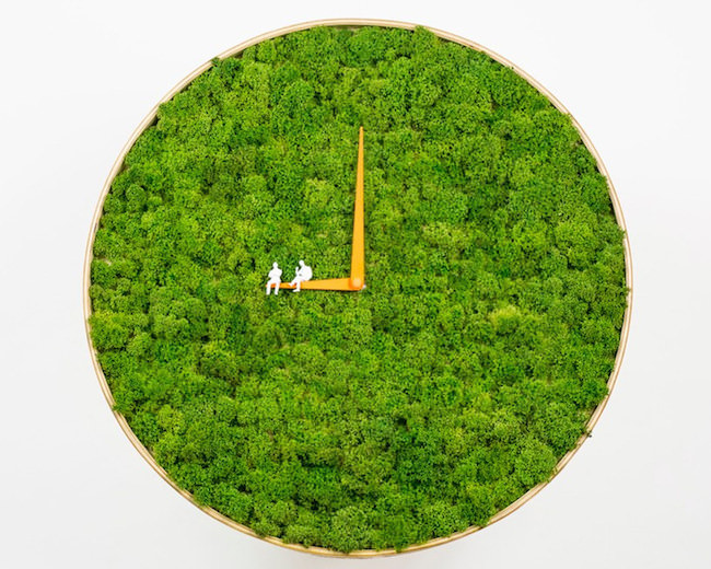 [文創設計]荷蘭出品「苔蘚草皮時鐘」