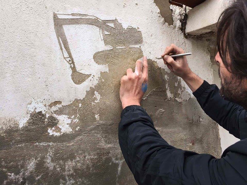 [文創設計]水泥牆壁刮裝置藝術