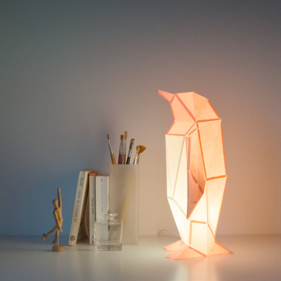 [家具設計]OWLpaperlamps動物摺紙檯燈